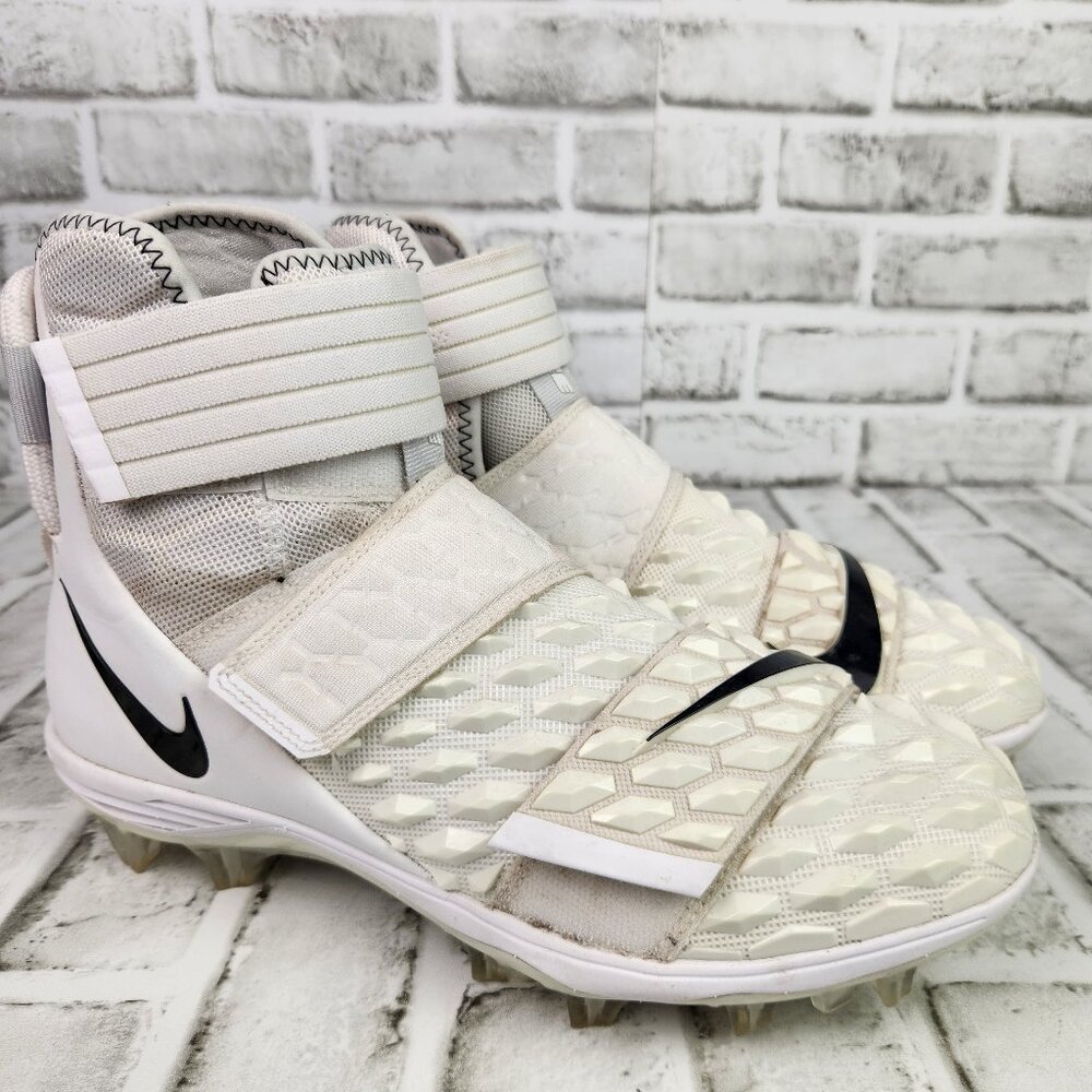 Nike Force Savage Elite 2 Men's Sz 8 White Wolf Gray Football Cleats AH3999-100